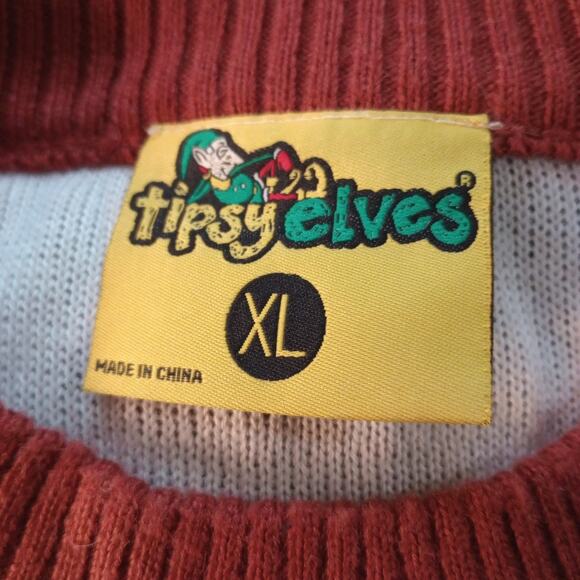 Tipsy Elves Santa Peeing Yellow Snow Ugly Christmas Sweater XL - Picture 4 of 5